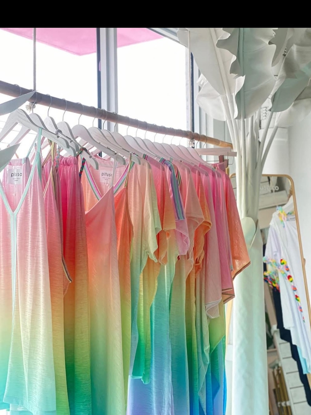 Pitusa Pastel Rainbow Gradient Dress Swim Coverup Beach Cruise Colorful Summer